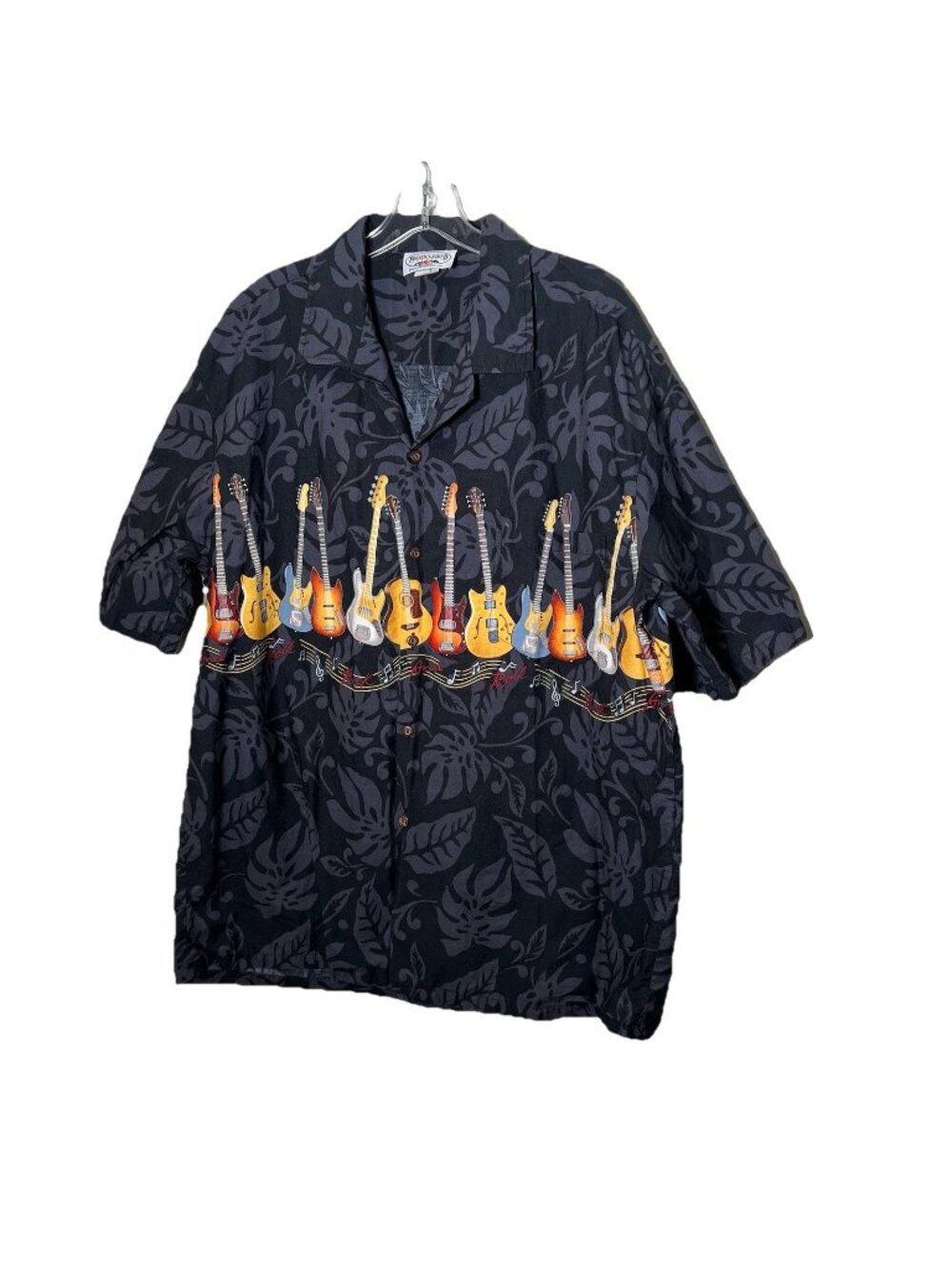 Pacific Legend Electric Acoustic Guitar Hawaiian Button Up Shirt 2XL Rock n Roll
